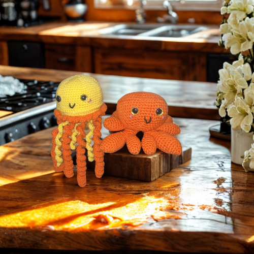 Ocean Friends Bundle - Clawdia Crab & Jewel Jellyfish Crochet Plushies